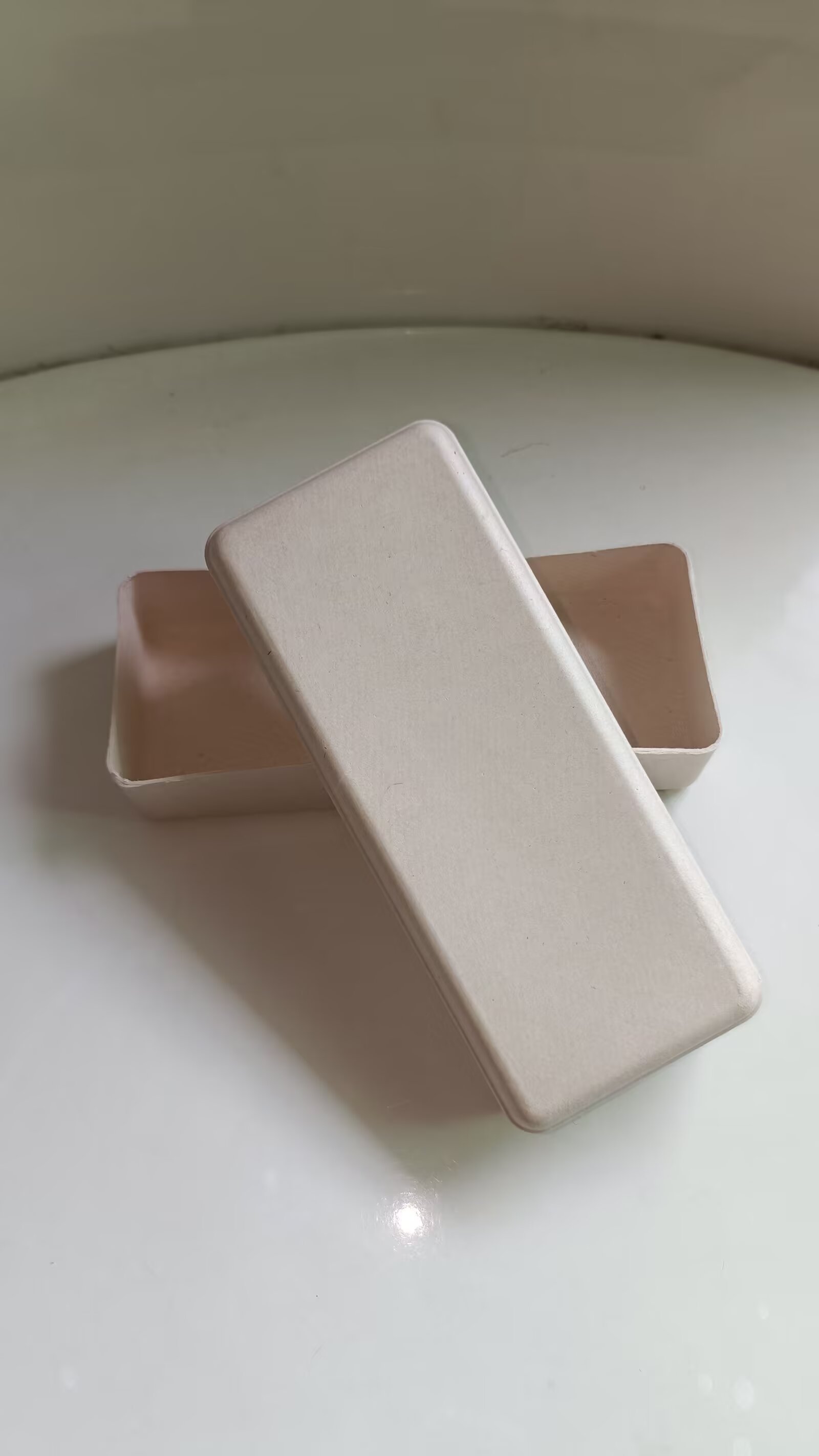 Box of bamboo facial tissue on a vanity table